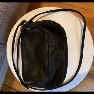 Mini black crossbody faux leather purse